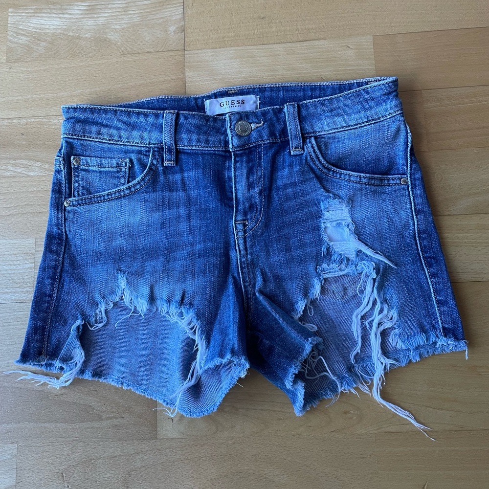 Guess Distressed Jean Shorts
